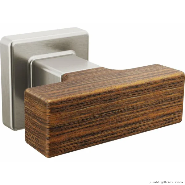 Frank Lloyd Wright Modern Drawer Knob - Nickel & Teak Wood Brizo Stylish Home Design