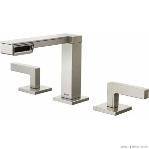 Frank Lloyd Wright Modern Widespread Lever Bathroom Handles - Luxe Nickel