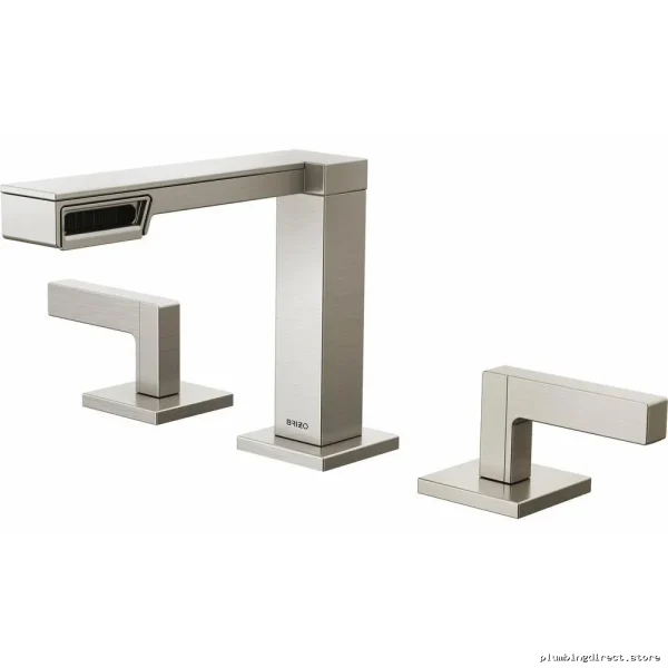 Frank Lloyd Wright Modern Widespread Lever Bathroom Handles - Luxe Nickel