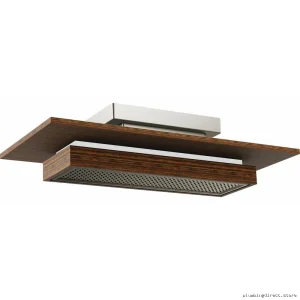 Frank Lloyd Wright Shower Head with Integrated Lighting 2.5 GPM - Luxe Nickel & Teak Finish