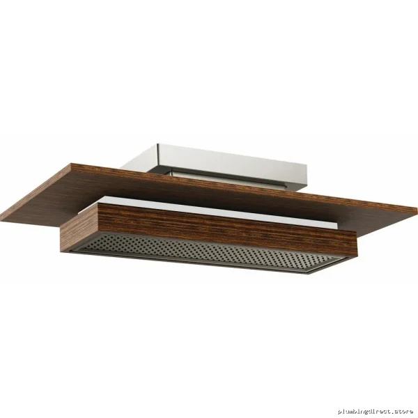 Frank Lloyd Wright Shower Head with Integrated Lighting 2.5 GPM - Luxe Nickel & Teak Finish