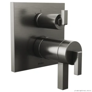 Frank Lloyd Wright TempAssure 3-Function Diverter Thermostat Valve Trim (Fewer Handles) Luxe Steel T75522-SLLHP Brizo