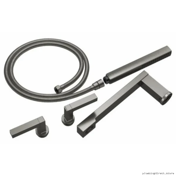 Frank Lloyd Wright Modern Tub Filler Trim in Luxe Steel with Lever Handles