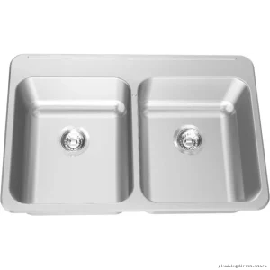 Franke 31.25" Stainless Steel Drop-In Kitchen Sink 2 Bowl 3 Hole Design