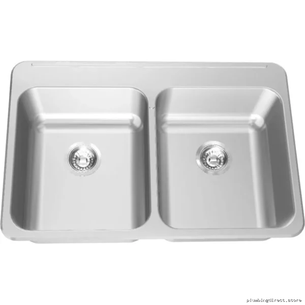 Franke 31.25" Stainless Steel Drop-In Kitchen Sink 2 Bowl 3 Hole Design