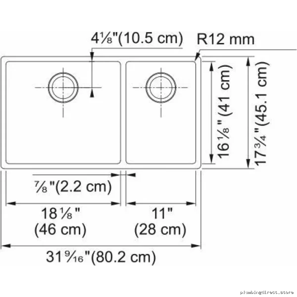 Franke Stainless Steel Undermount Kitchen Sink 31.5 Inch 1.5 Bowl CUX160-CA - Image 2