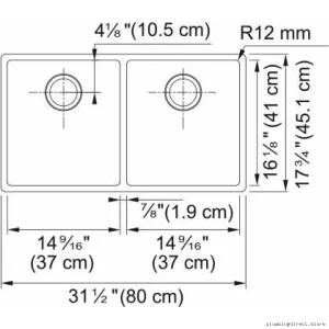 Franke Cube Dual-Bowl Undermount Sink – Durable Stainless Steel | Modern Design | Model CUX