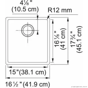 Franke CUX110-15-CA Stainless Steel Undermount 1-Bowl Kitchen Sink 16.5