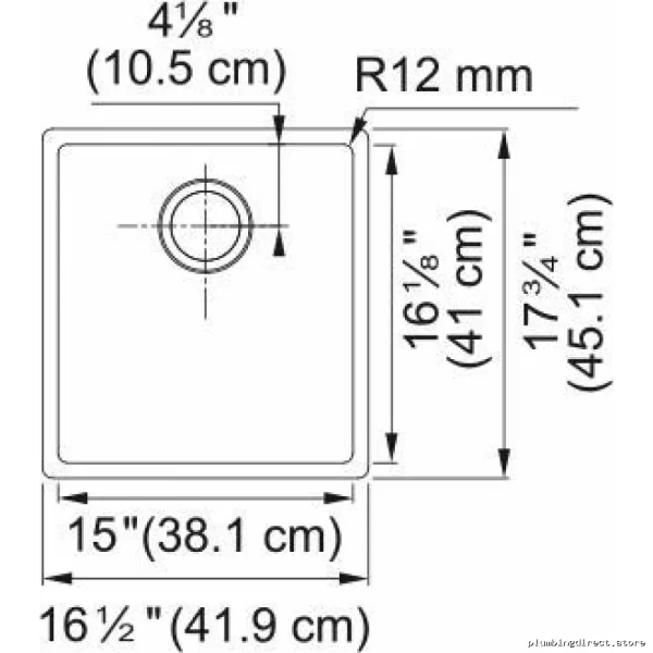 Franke CUX110-15-CA Stainless Steel Undermount 1-Bowl Kitchen Sink 16.5