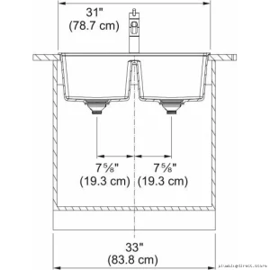 Franke Maris 31-Inch Matte Black Fragranite Drop-In Double Bowl Kitchen Sink