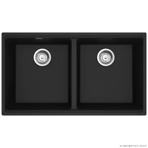 Franke Maris 33-1/16 Fragranite 2-Bowl Undermount Kitchen Sink - Matte Black
