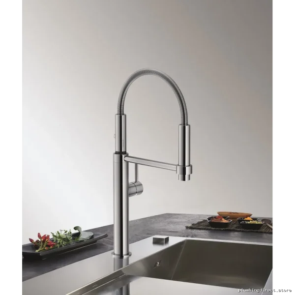 Franke Pescara Chrome Pull-Down Kitchen Faucet - Semi-Pro Sprayer FF4400 - Image 2