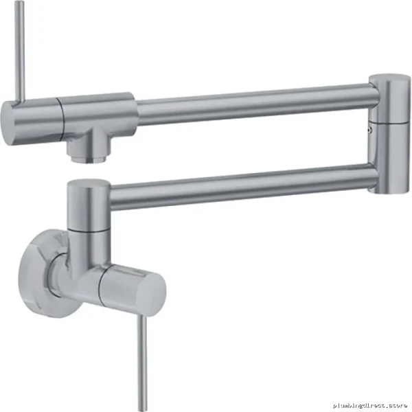 Space-Saving Two Handle Satin Nickel Wall-Mounted Pot Filler - Franke PF4480
