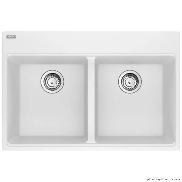 Franke Polar White 33-Inch Drop-In Kitchen Sink Dual Bowl MAG6201515