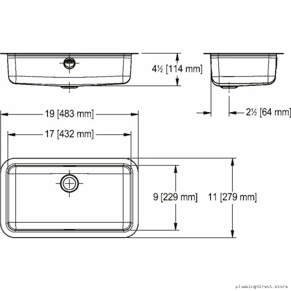 Franke OWB1119U-5 Durable Stainless Steel Undermount Bathroom Sink - Image 2