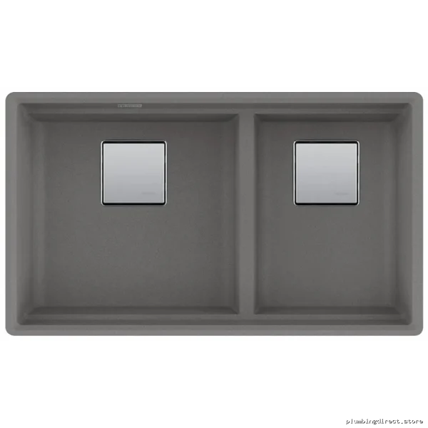 Franke Stone Grey Undermount Kitchen Sink 30.25 Inch Dual Bowl Granite Composite - Image 2