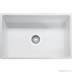 White 30 in 1 Bowl Apron Front Farmhouse Kitchen Sink by Franke