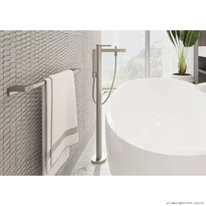 Free Standing Tub Filler Trim with Hand Shower - Brushed Nickel Finish - Hansgrohe 76445821