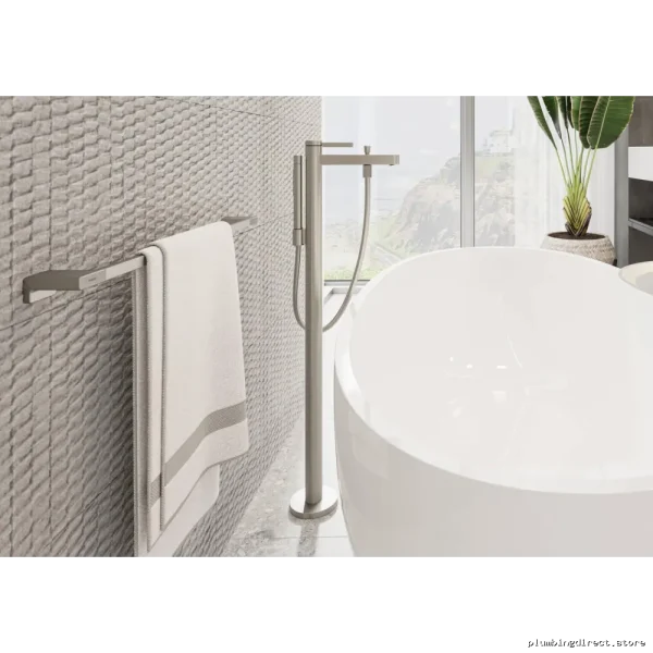 Free Standing Tub Filler Trim with Hand Shower - Brushed Nickel Finish - Hansgrohe 76445821