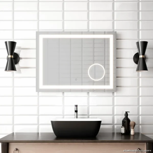 Full-Size Illuminated Touch-Switch LED Vanity Mirror with Magnification