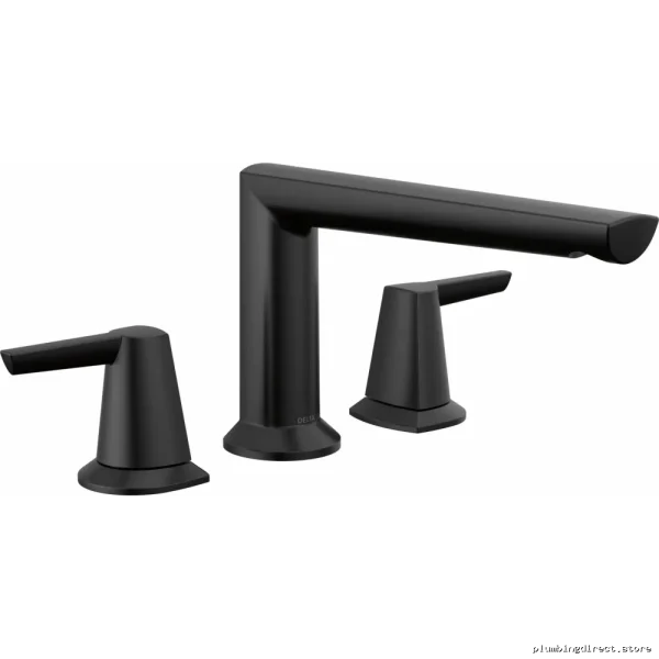 Premium Matte Black 3-Hole Roman Tub Faucet Trim - Galeon T2771-BL Delta - Image 2