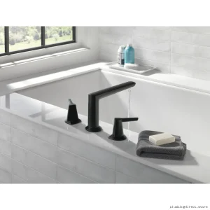 Premium Matte Black 3-Hole Roman Tub Faucet Trim - Galeon T2771-BL Delta