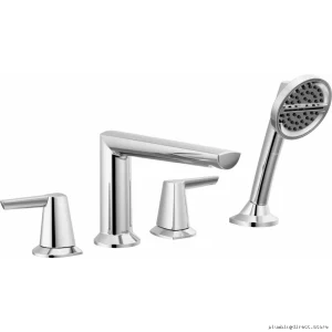 Galeon Roman Tub Faucet Set with Hand Shower - 4-Hole Installation, Lumicoat Chrome Finish