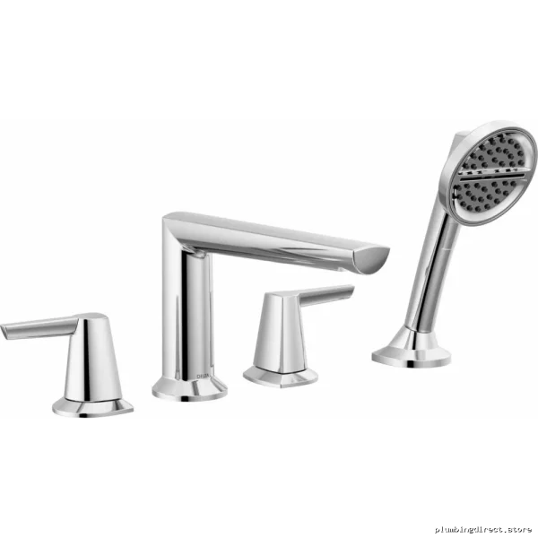 Galeon Roman Tub Faucet Set with Hand Shower - 4-Hole Installation, Lumicoat Chrome Finish