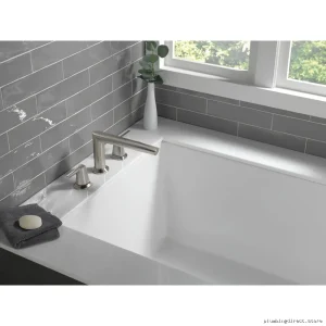 Galeon 3-Hole Roman-Style Tub Faucet Trim in Lumicoat Stainless Steel