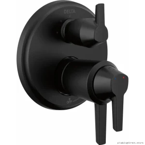 Galeon TempAssure 17T Series 3-Setting Diverter Valve Trim | Matte Black Finish for Easy Temperature Control