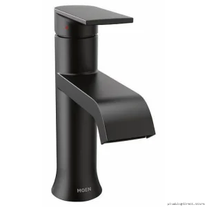 Genta LX Modern Single Hole Bathroom Faucet - Matte Black 6702BL Moen Easy Install