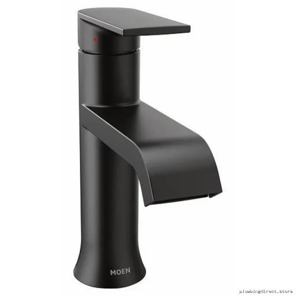 Genta LX Modern Single Hole Bathroom Faucet - Matte Black 6702BL Moen Easy Install