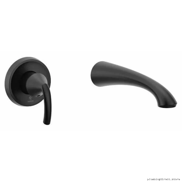 Matte Black Single-Handle Wall Mount Tub Filler Trim - Glyde Moen WT371BL