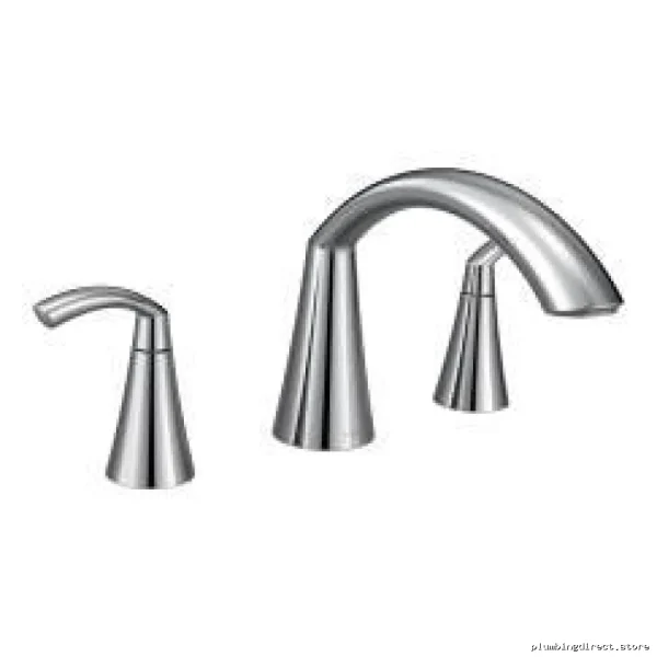 Glyde Roman Tub Faucet Trim Kit - Chrome Finish, Modern Roman Style Moen T373 Faucet Trim