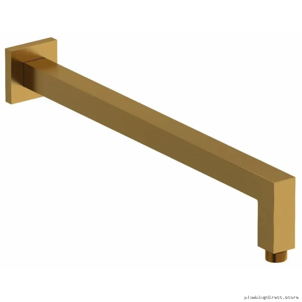 RioBelBrushGoldWallMountShowerArmWithSquaredBackPlate