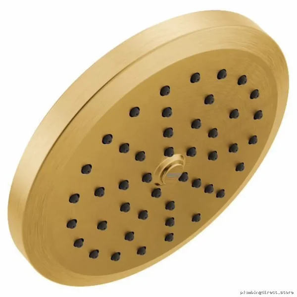 Eco-Friendly Water-Saving Rain Showerhead in Brushed Gold | Greenfield/Moen