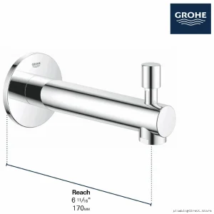 Grohe Hard Graphite Tub Spout with Diverter - Model 13275A01