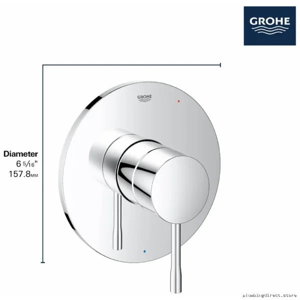 Grohe Pressure Balance Valve Trim with Brushed Cool Finish - Model 14472GN0