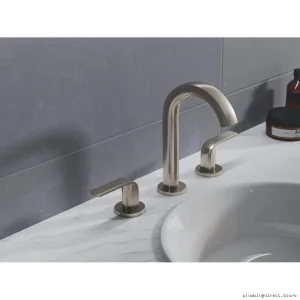 Modern Widespread Bathroom Faucet in Brushed Nickel Finish - Grohe 20597EN0