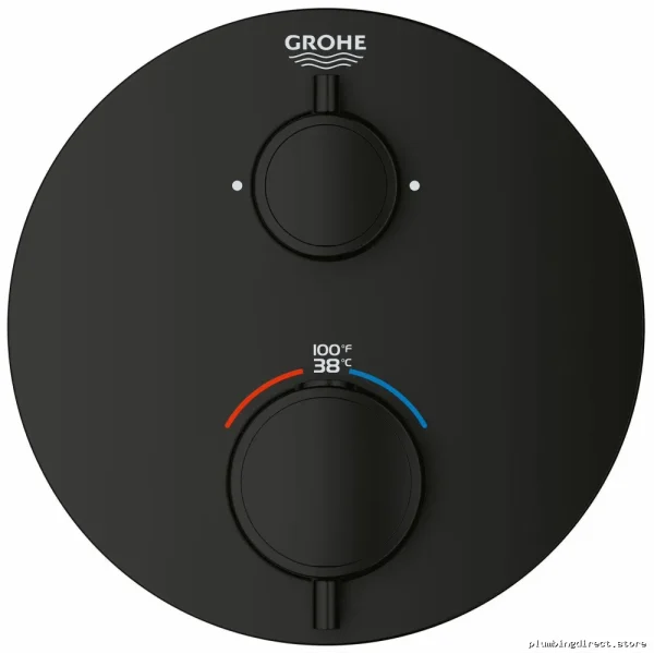 Geotherm Thermostatic Valve Trim with Built-in Diverter - MATTE BLACK 241332430 Grohe - Image 3