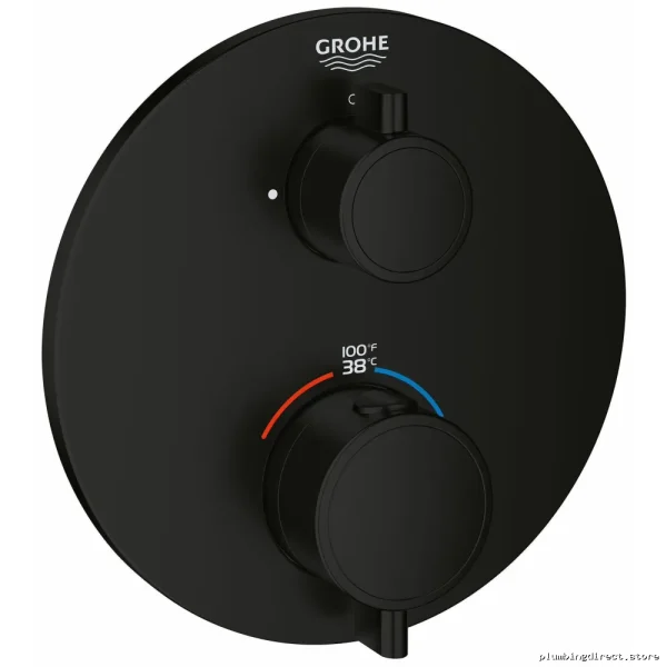 Geotherm Thermostatic Valve Trim with Built-in Diverter - MATTE BLACK 241332430 Grohe - Image 4