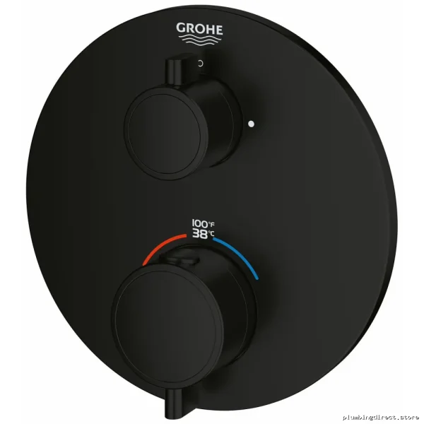 Geotherm Thermostatic Valve Trim with Built-in Diverter - MATTE BLACK 241332430 Grohe
