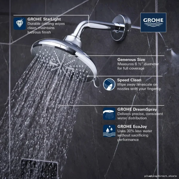 Grohe Rainshower 3-Spray Brushed Nickel Shower Head 26789EN0 - Image 4