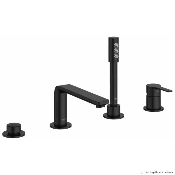 Grohe Roman Tub Filler Trim 4-Hole Matte Black with Hand Shower - Model 195772431 - Image 3