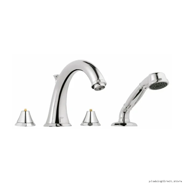 Grohe 4-Hole Roman Tub Faucet with Handheld Shower - Chrome Finish (Handle-Free Design) Model 25073000