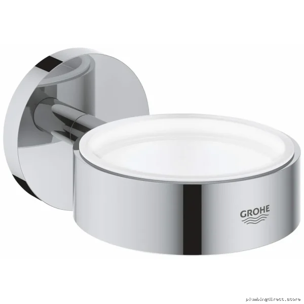 Grohe 40369001 Space-Saving Chrome Holder for Glass & Soap Dish