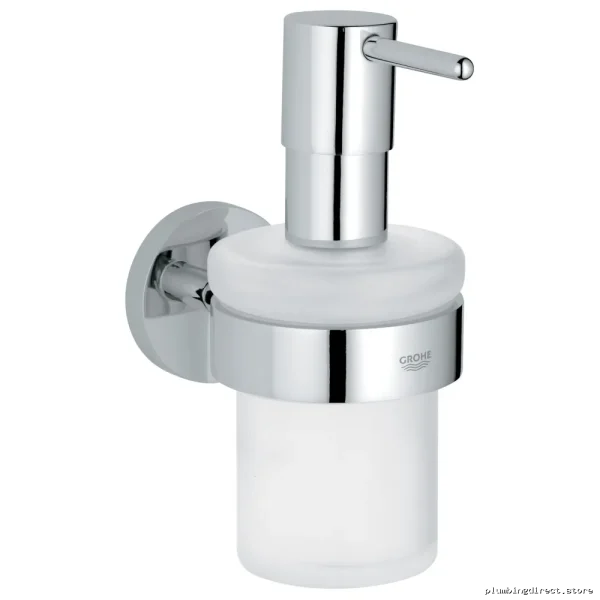 Essential Wall-Mounted Soap Dispenser with Holder - Chrome Grohe 40448001 - Image 2