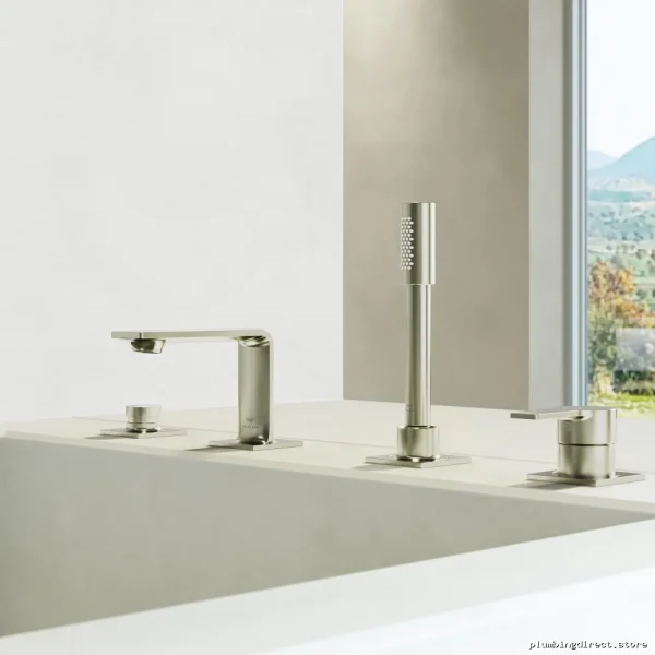 Grohe Allure 4 Hole Roman Tub Filler & Handheld Shower - Brushed Nickel Model #19316EN - Image 3