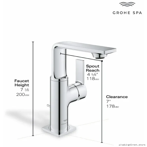 Grohe Allure Brushed Nickel Single Handle Bathroom Sink Faucet 23857EN1 - Image 4