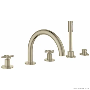 Grohe Atrio 5-Hole Tub Filler Trim & Handheld Shower in Brushed Nickel